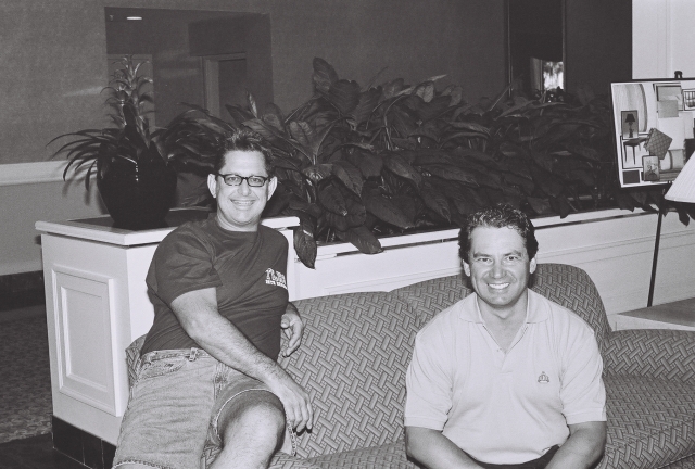 Kim Morgans husband, Frank Biganski, and Keith Callahan, July 6, 2001