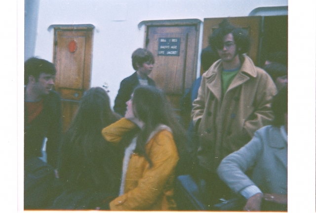 Kim Morgan on ferry over to France, AYA trip Apr. 1972