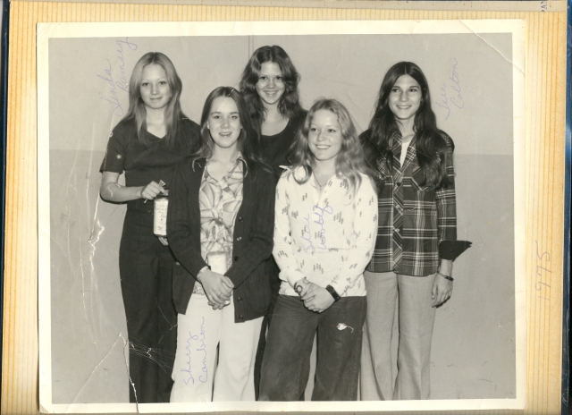 Submitted by Terri Crocker-Dumas: girls for homecoming 1975; Linda Ramsey won