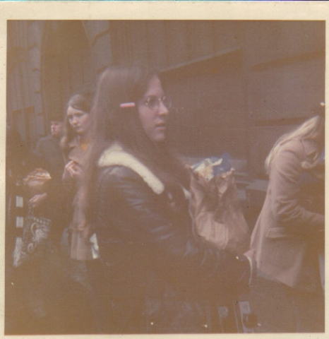 Submitted by Sheri Morgan: Waiting in London to leave for Switzerland with AYA, 1972