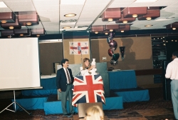 A gift from the gang: Shawn O'Neill and Kim Morgan at the first Alconbury Reunion in 1985.
